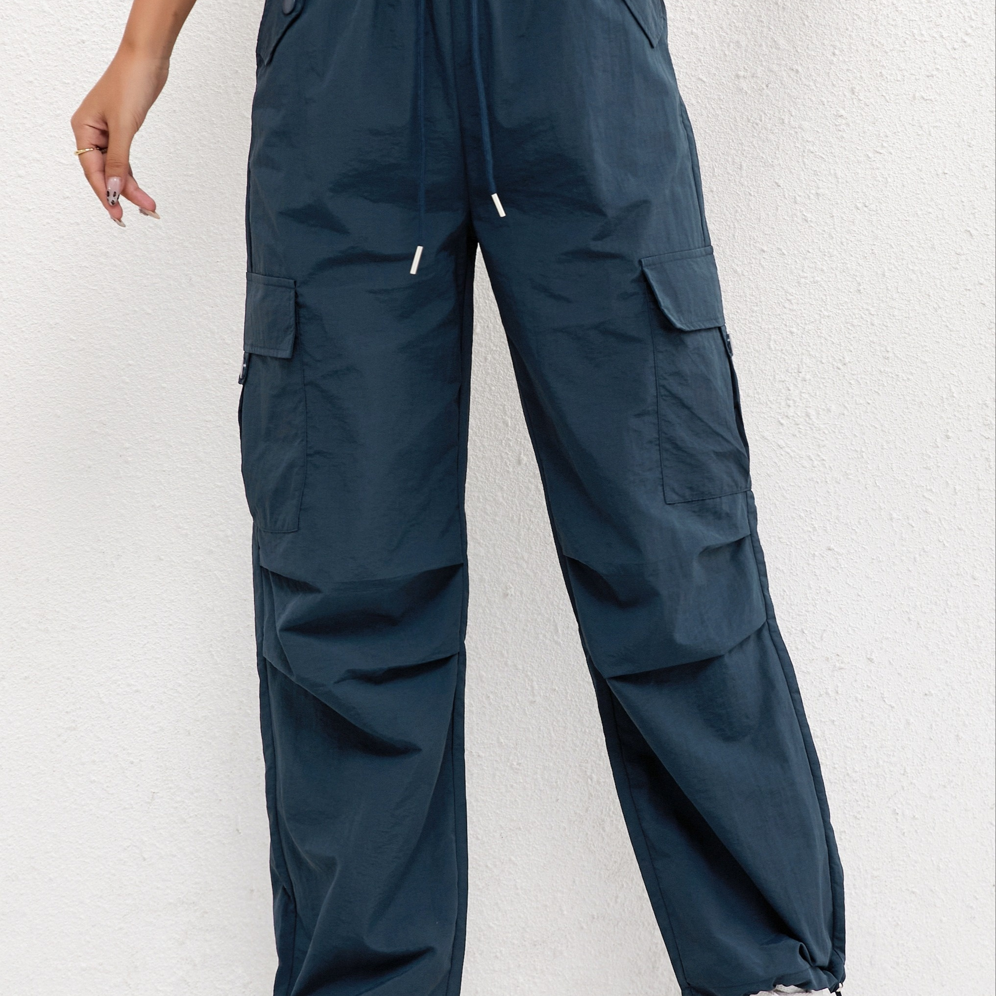 

Pantalon de Travail Américain à Séchage Rapide Directionnel pour Femmes, Pantalon Décontracté à Jambe Large avec Design Multi-Poches, Pantalon Droit à Taille Haute avec Ceinture Élastique