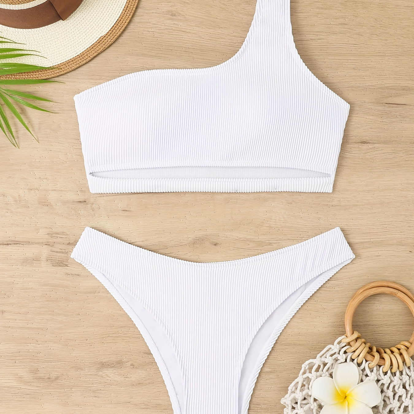 Zaful white hot sale bandeau bikini