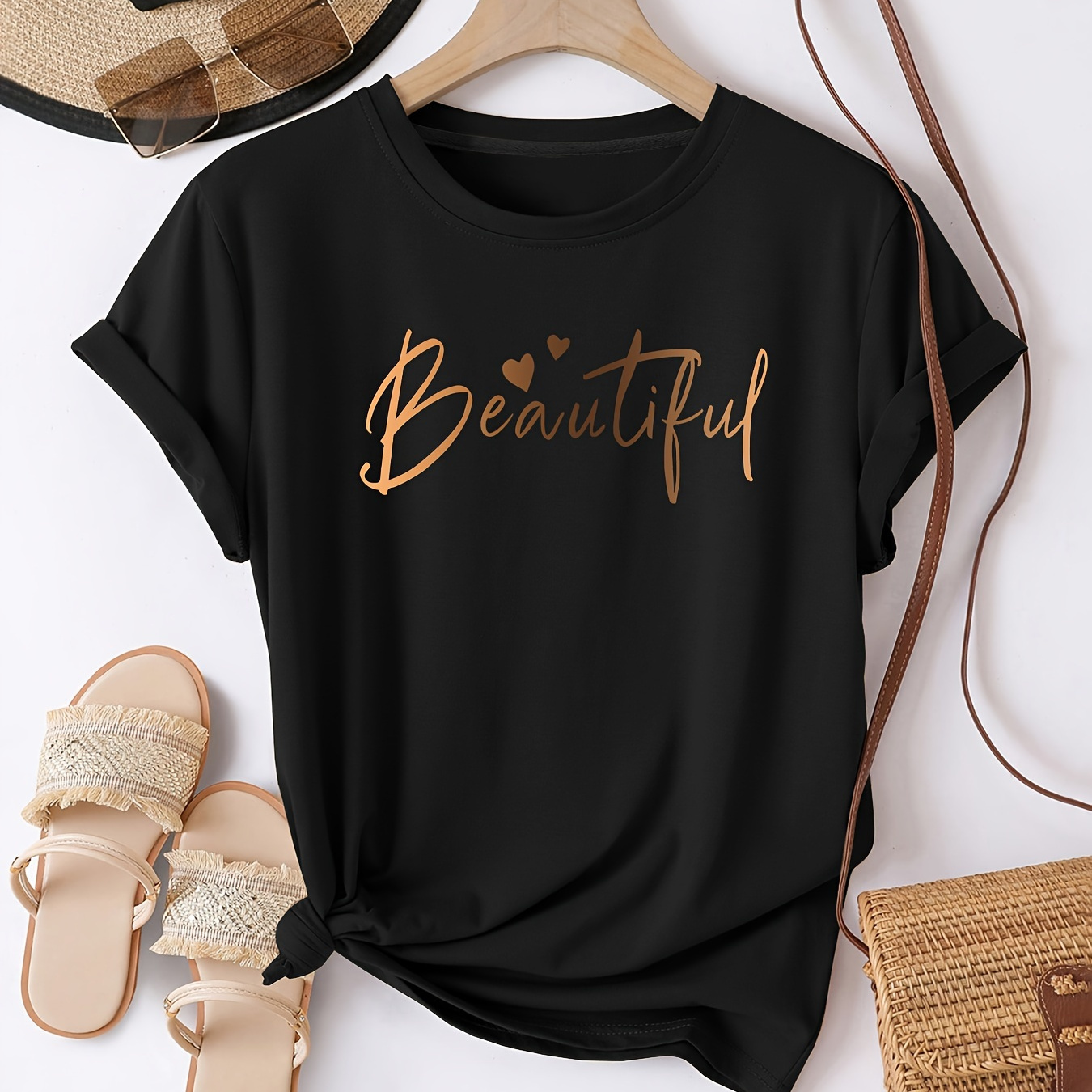 

Women's Summer Tee - , Round , Polyester,