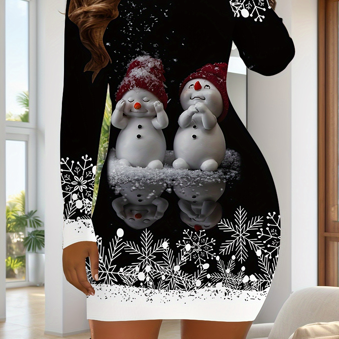 

Christmas Snowman , Long For & Fall, Women's Clothing