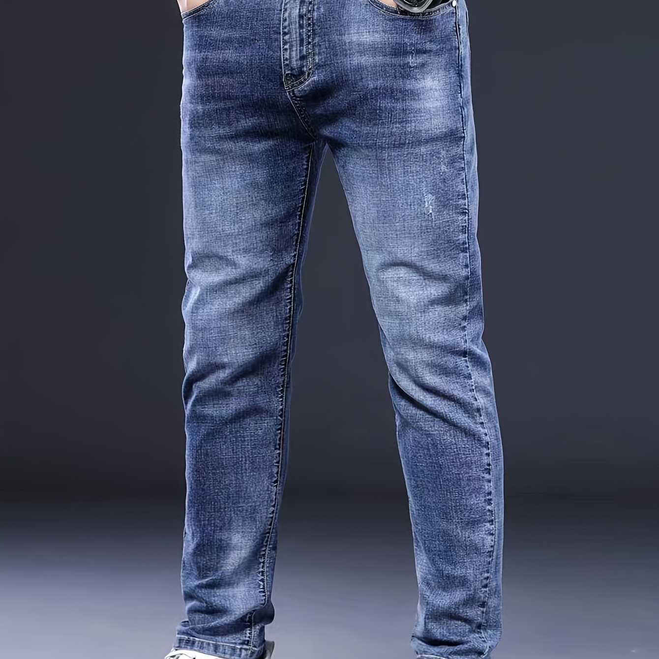 

Men's Straight Leg Denim Pants, Men's Classic Design Jeans, Versatile For 4 Seasons