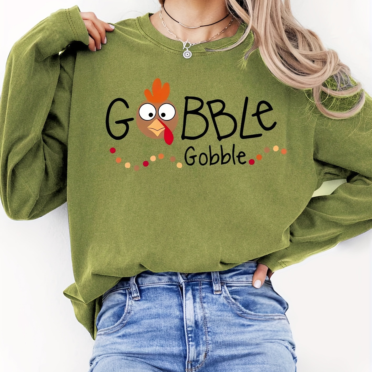 

Turkey Long Sleeve T- For Women Plus Size - 100% Polyester, , All