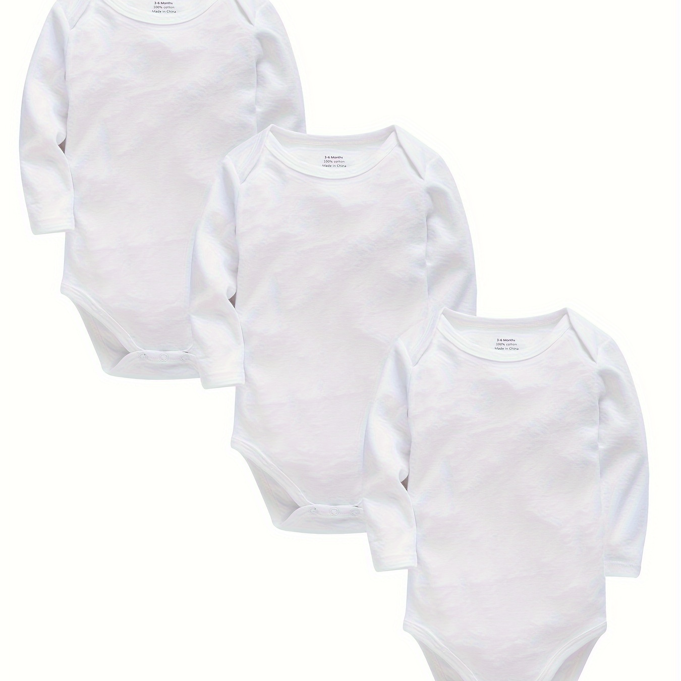 

Baby Bodysuit 3pcs Long Sleeve Cotton Newborn Clothing