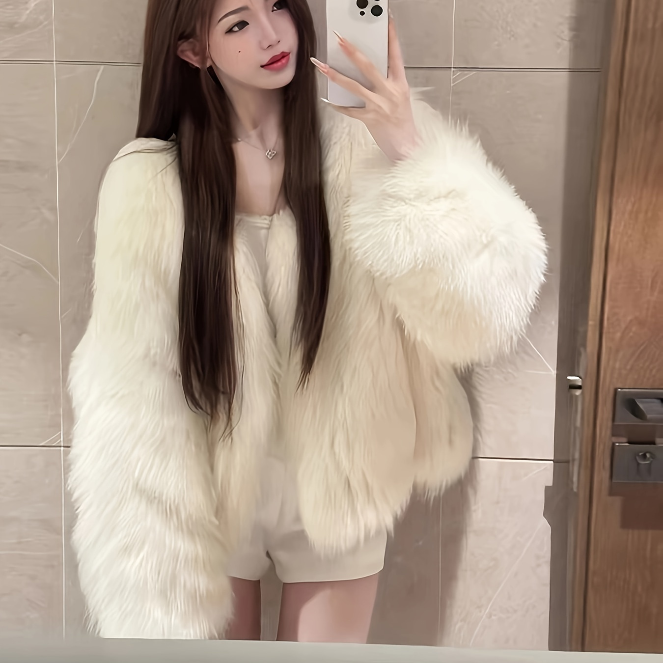 

Faux Fur Coat For Women - , Adult Fur , Fluffy And