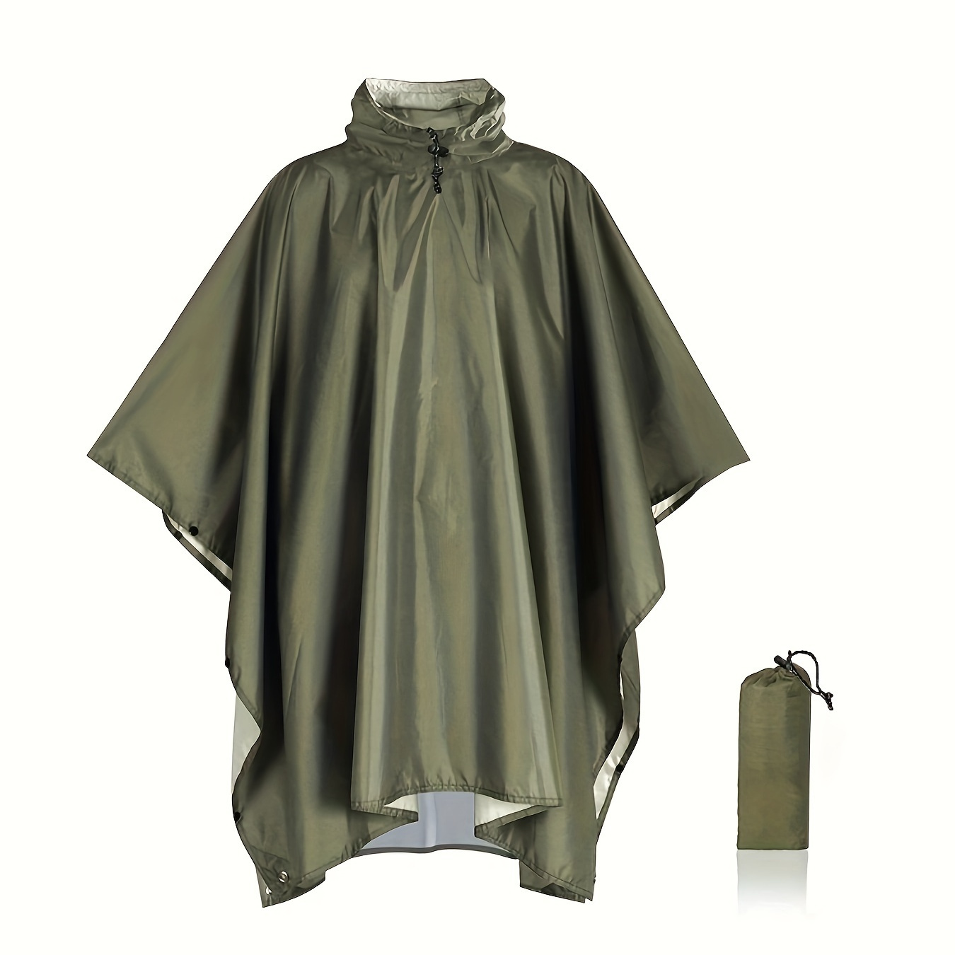 

Men's Casual Solid Waterproof Hooded Raincoat, Long Sleeve Hooded Rain Poncho Jacket, Mans Rainsuit Outdoor