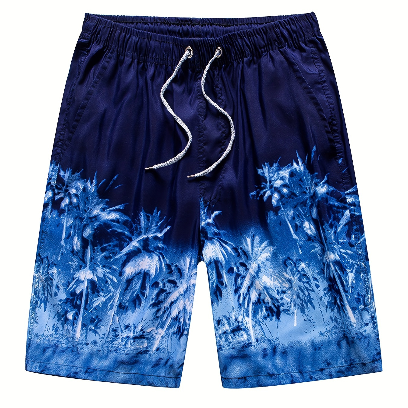 

Palm Trees Ombre Print Shorts Casual Summer Pool Beach Shorts, Men’s Lounge Shorts, Loungewear