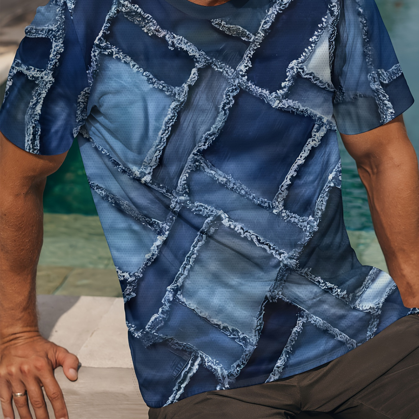 

Men's Breathable 3d Print T-shirt - Summer Casual, Sporty & Stretchy Polyester , Machine Washable