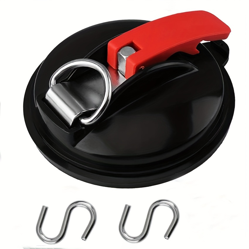 

2pc Heavy Duty Vacuum Suction Cup Anchor With Securing Hooks - Perfect For Car, Kitchen, Bathroom, Restroom - Strong And Reliable Suction Cup Hooks For All Your Needs
