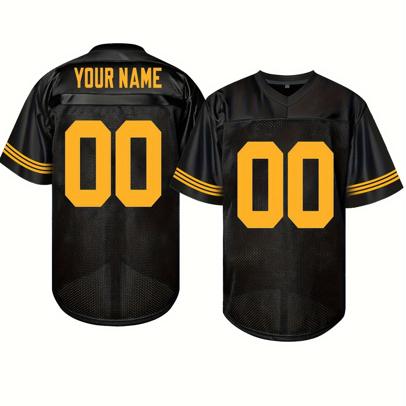 

Custom Men's Football Jersey - Personalized Name & Number, Embroidered, Breathable Polyester, V-neck, Sports & Casual Wear, Sizes S-3xl