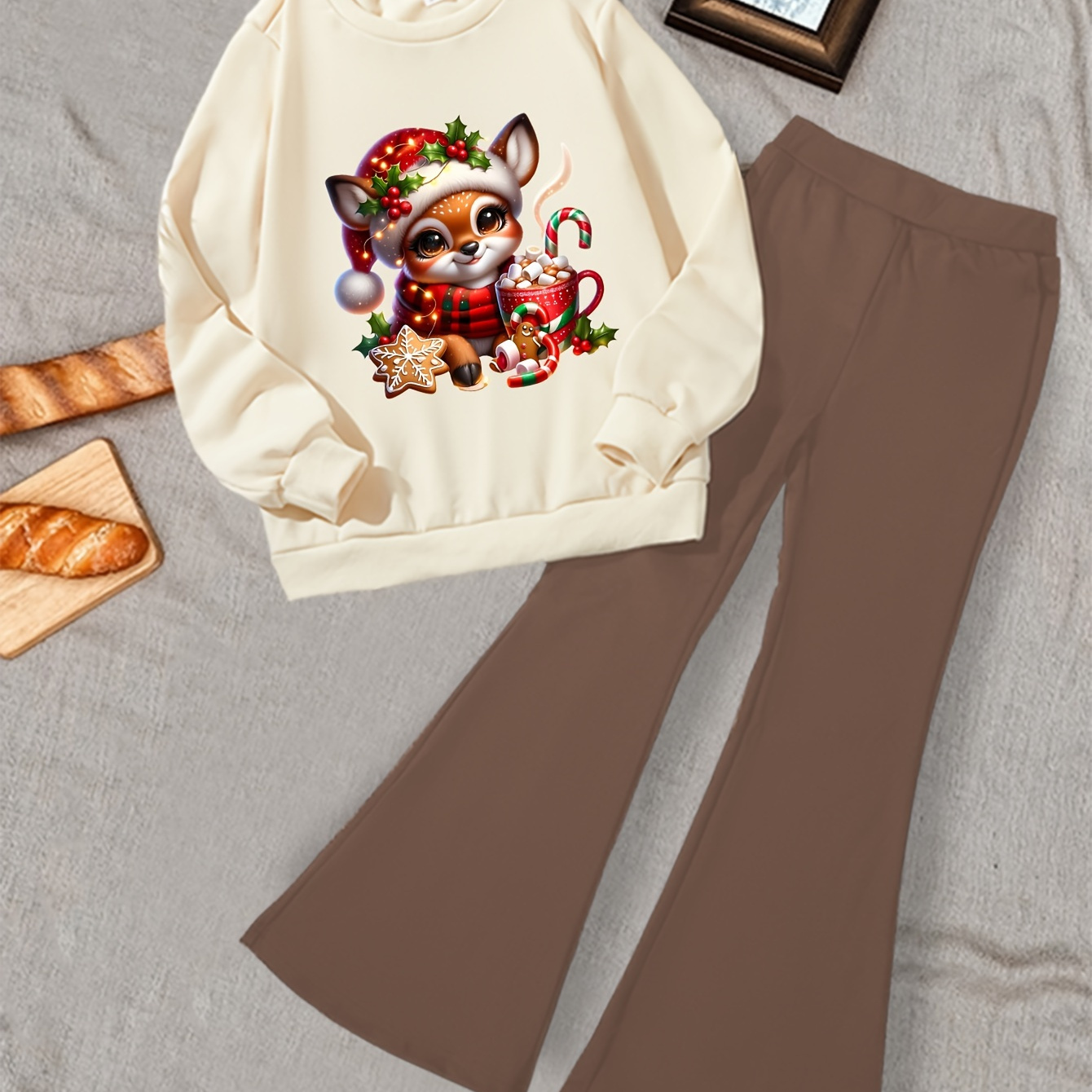 

' Christmas Sweatshirt & Pants Set - , Washable, For