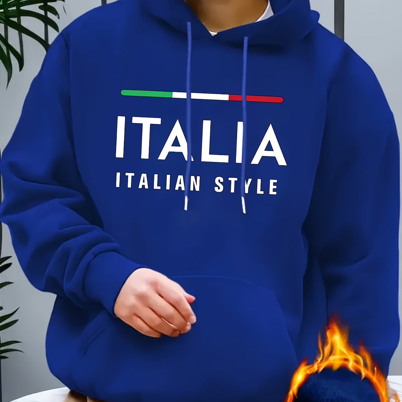 

Italia Italian State Print, Men's Drawstring Sweatshirt Hoodies, Men's Comfy Casual Pullover Long Sleeve Hoodies With Kangaroo Pocket For Daily And