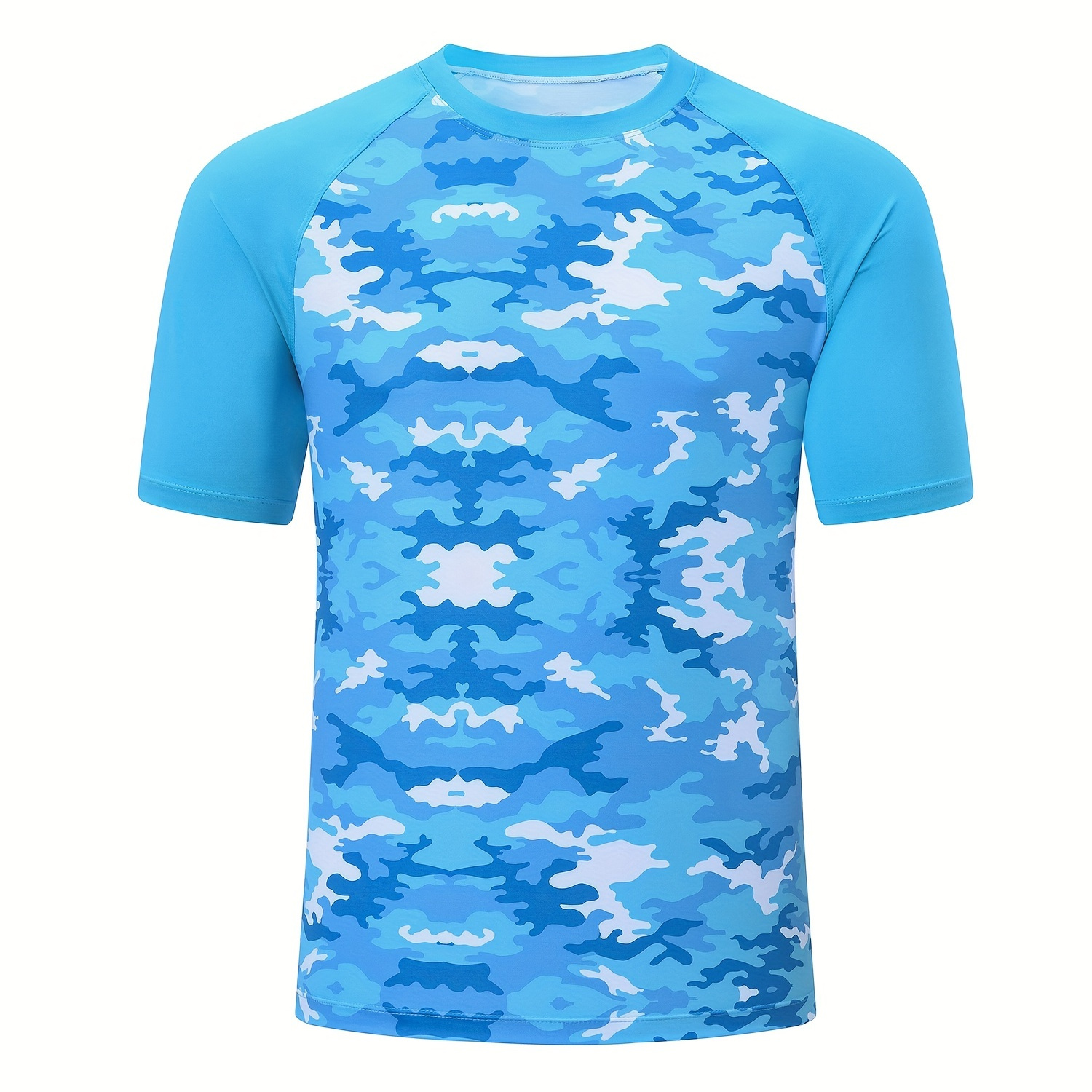 

Men's Upf 50+ Sun Protection Sweatshirt Breathable Quick Dry T-shirt Beachwear Swimming Camouflage Shirt Short Sleeve Training T-shirt
