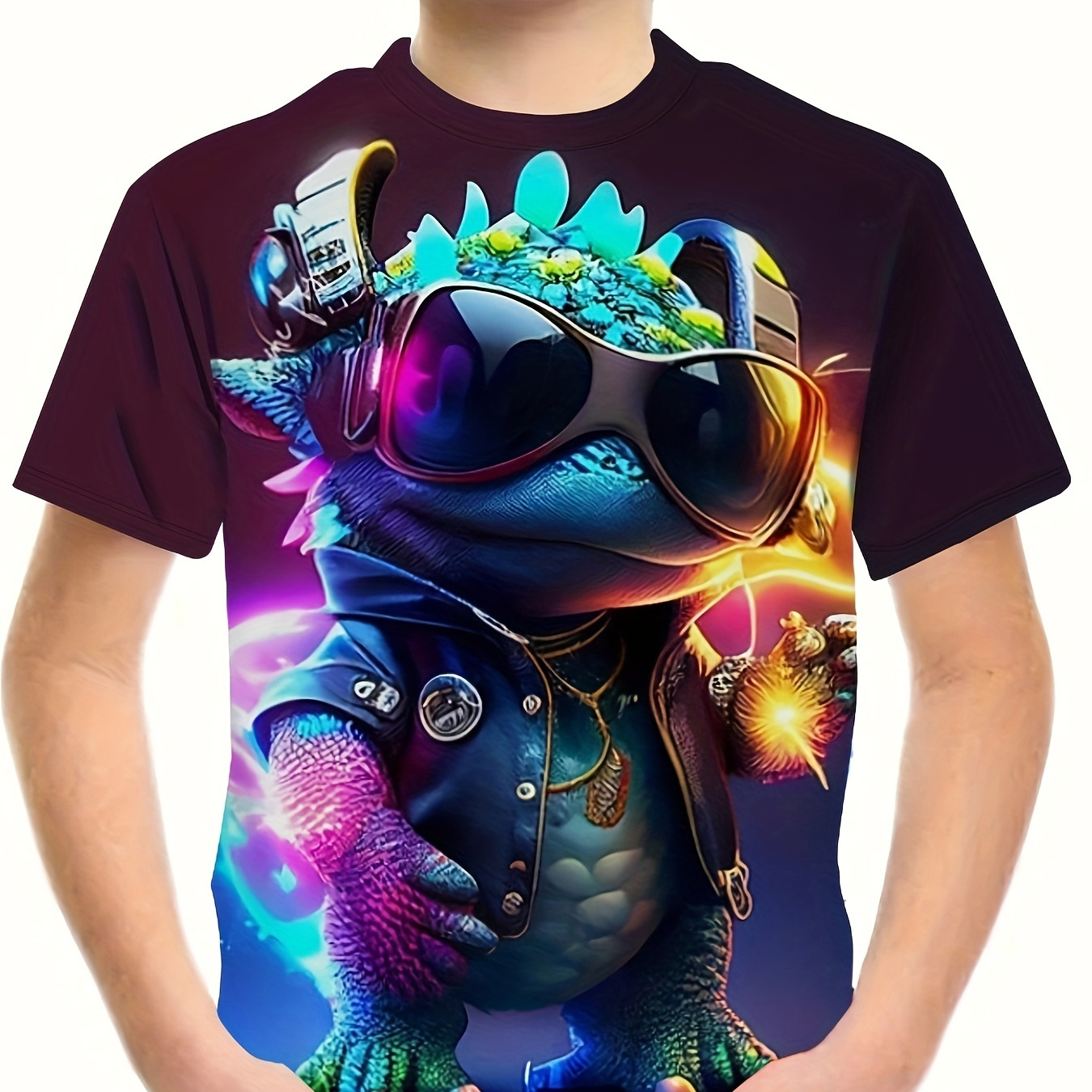 

Cool Dragon 3d Print Trendy Tee Tops, Boy's Casual Short Sleeve Comfortable Versatile Summer T-shirt