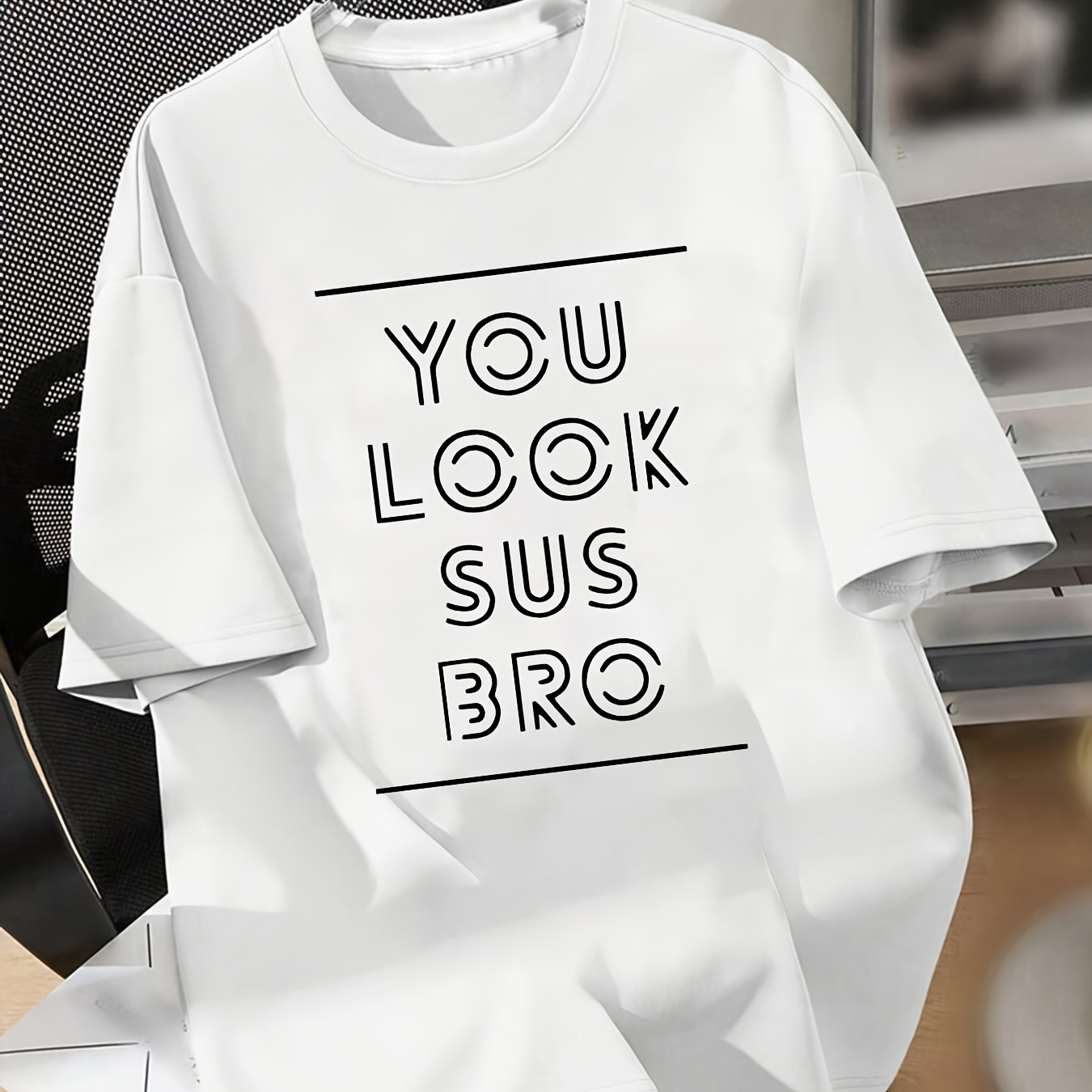 

You Look Sus Bro Letter Print, Boys Casual Style Short Sleeve T-shirt, Cool, Lightweight And Comfy For Summer