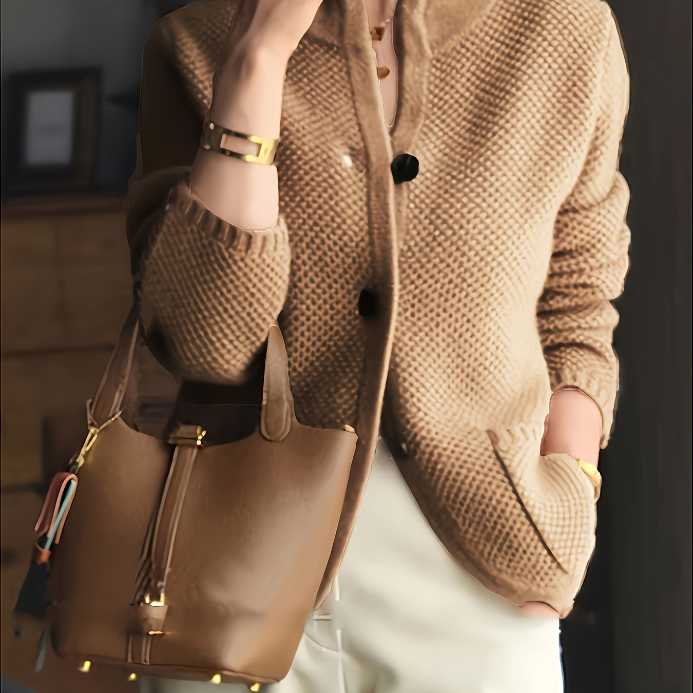 

Bouton Cardigan Manches Longues Devant, Cardigan Manches Longues Polyvalent Pour Et , Vêtements Pour Femmes