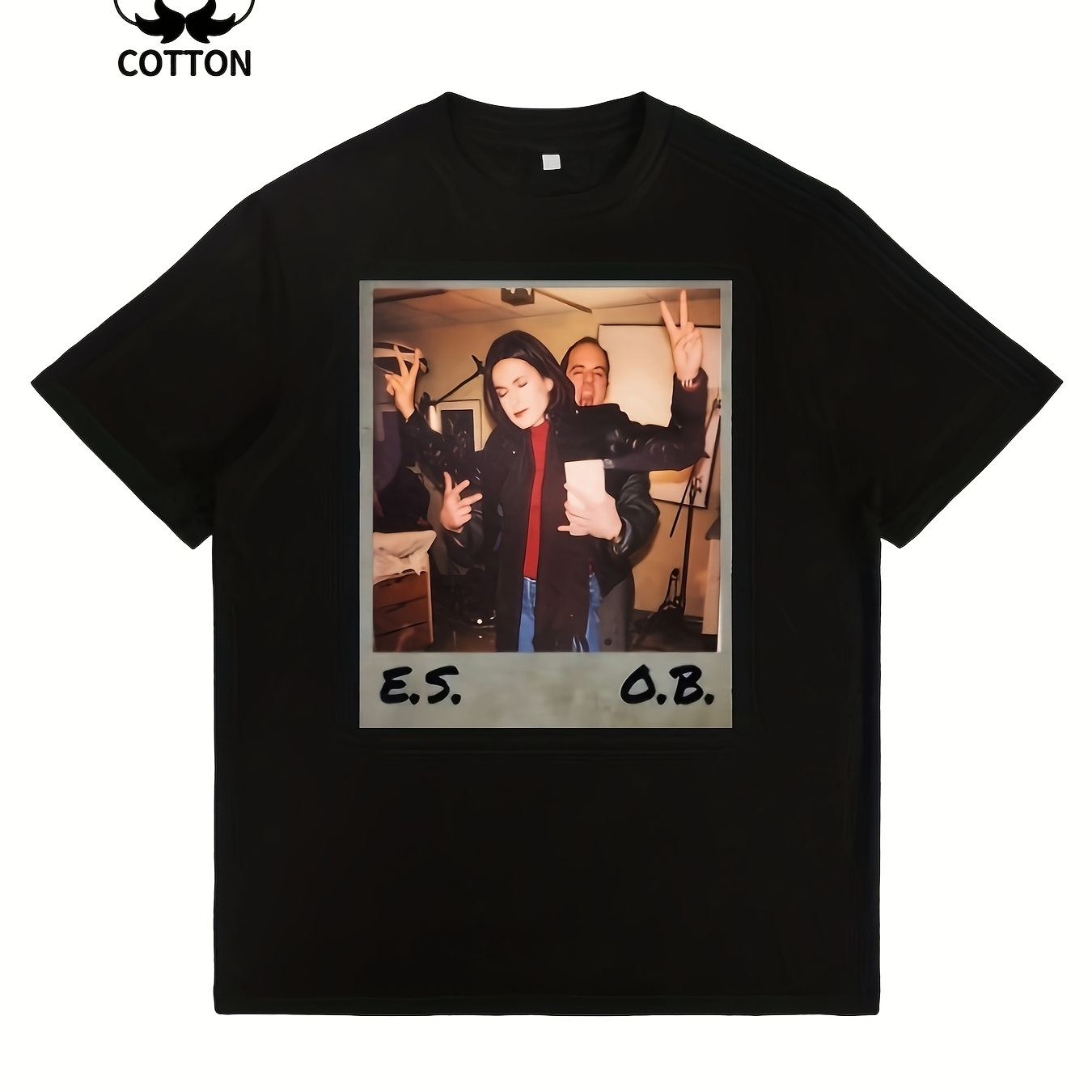 

1pc Men's T-shirt, & , 100% Cotton, Crew Neck, Short Sleeve, Casual Knit Fabric Tee, Regular Fit, Graphic Printed Top