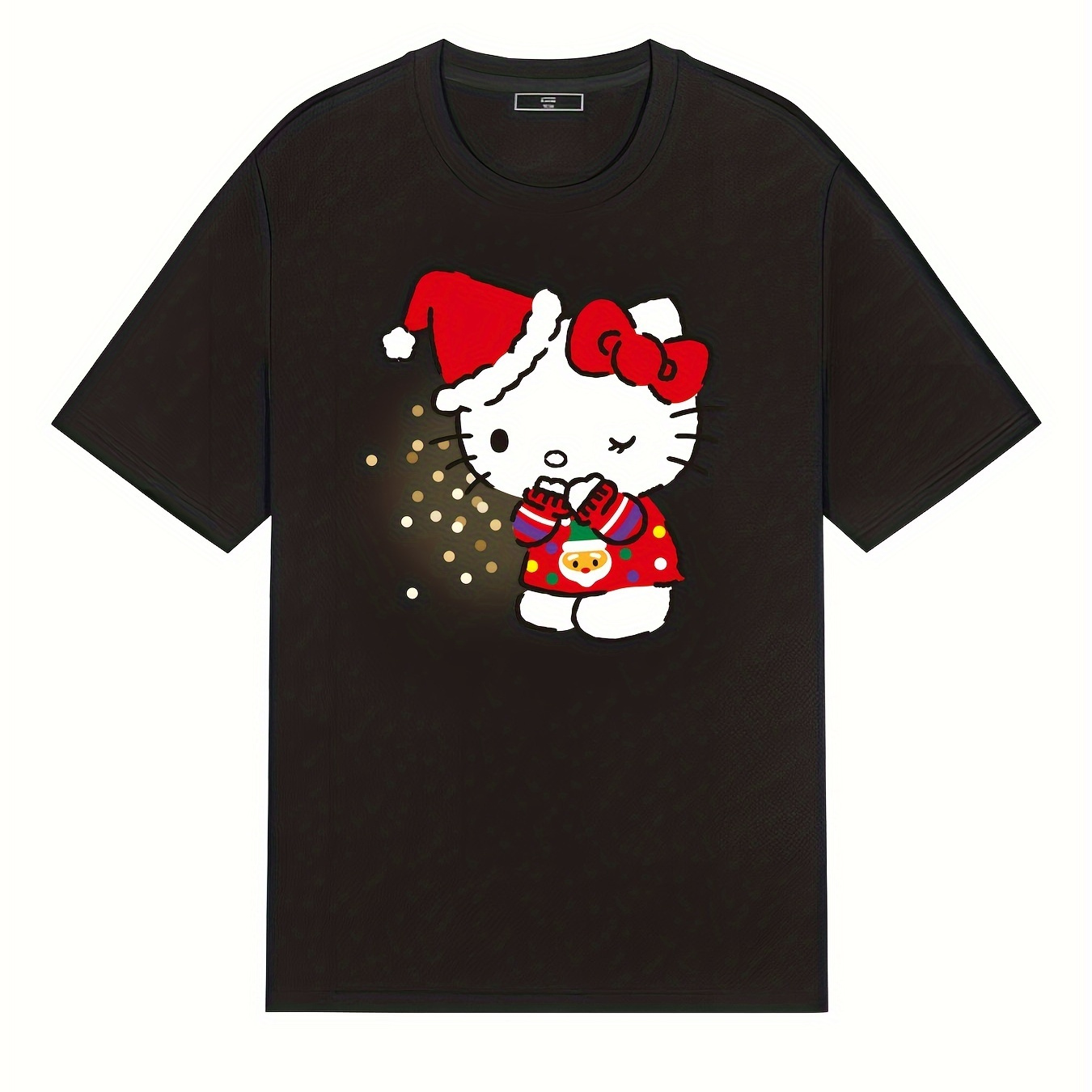 

[ Licensed ] Christmas Cute Hellokitty Print, Comfortable Crewneck T-shirt