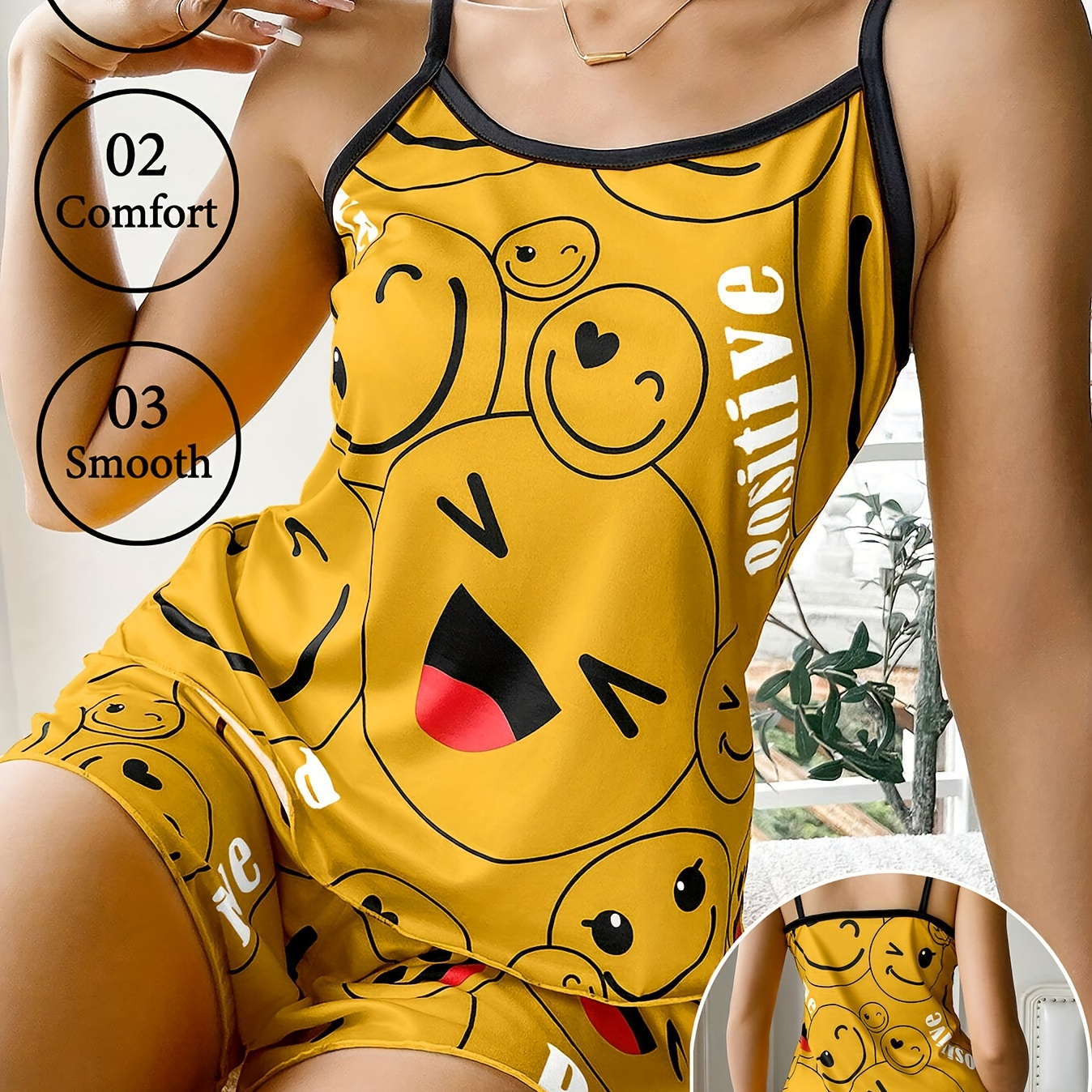 

A Printed Pajama Home Suit Set, With Cute Print Patterns, Waistband Shorts, Comfortable And , Cute And Comfortable, Wearing It, Has A And Good Sleep.