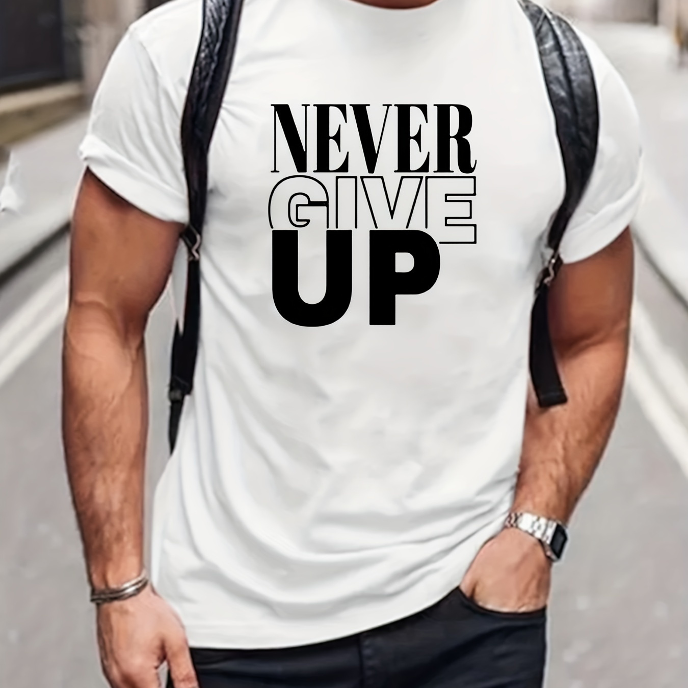 

N Street Short-sleeved T-shirt Men's Summer High Street Niche Loose Design Sense T-shirt