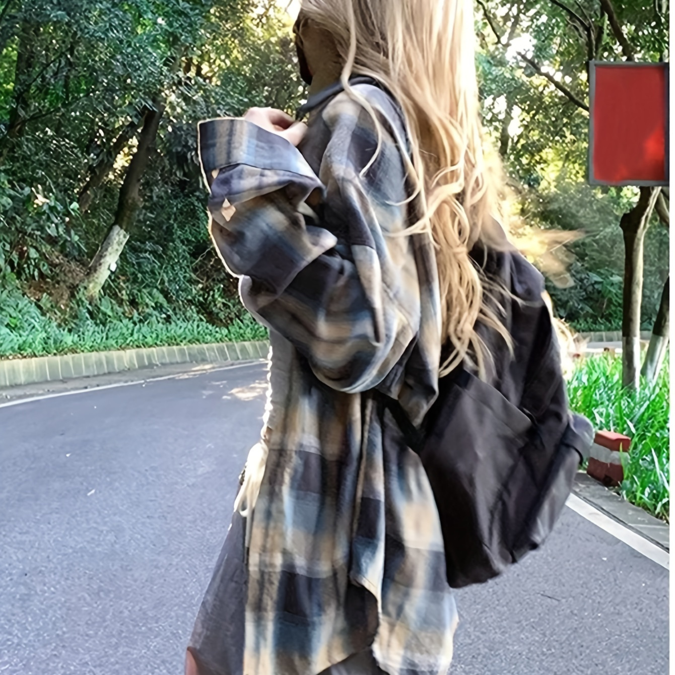 

Plaid Print Button Front Shirt, Casual Long Sleeve Shirt For Spring & Fall, Women's Clothing