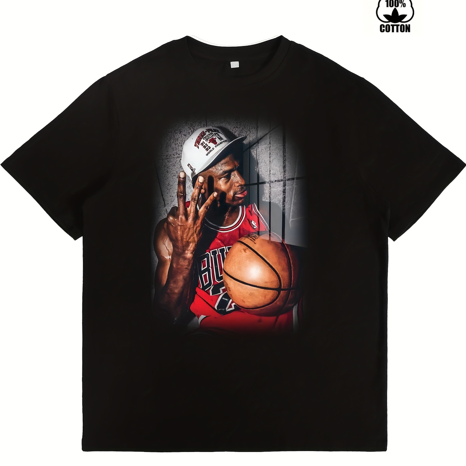 

Vintage-inspired Cotton Men's T-shirt With Basketball, Baseball & Football Print - Comfortable Loose Fit, Crew Neck, Short Sleeve Casual Tee For All