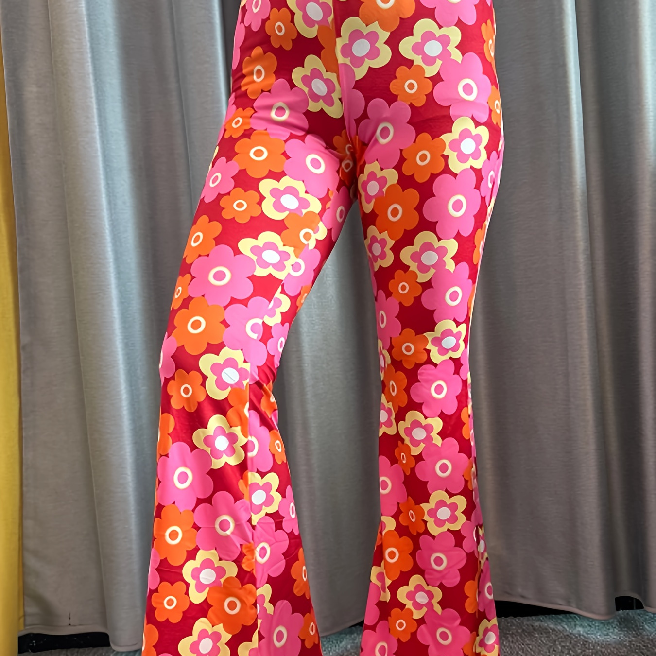 

Floral Print Flare Leg Pants, Casual Pants For , Women's Clothing