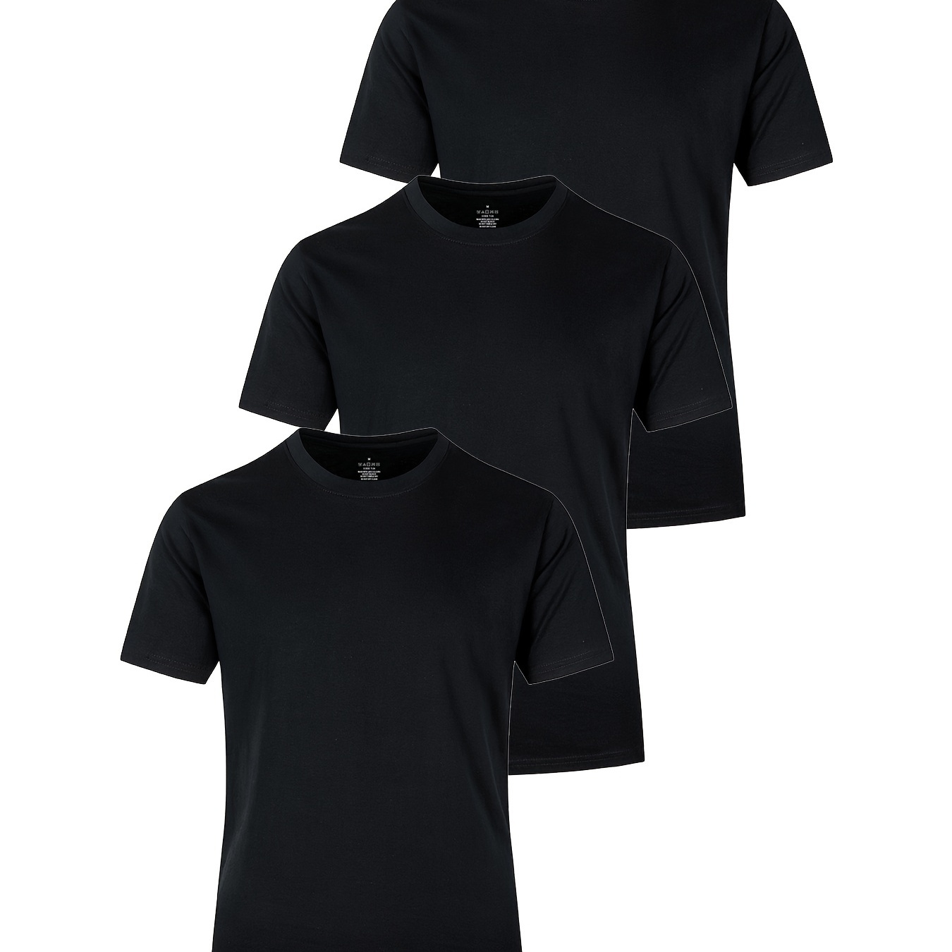 

Men's Three-piece Set Of Solid Color T-shirts With Crew Neck And Short Sleeve, Casual And Comfy Tops For Summer Sports Wear And Outdoors Activities