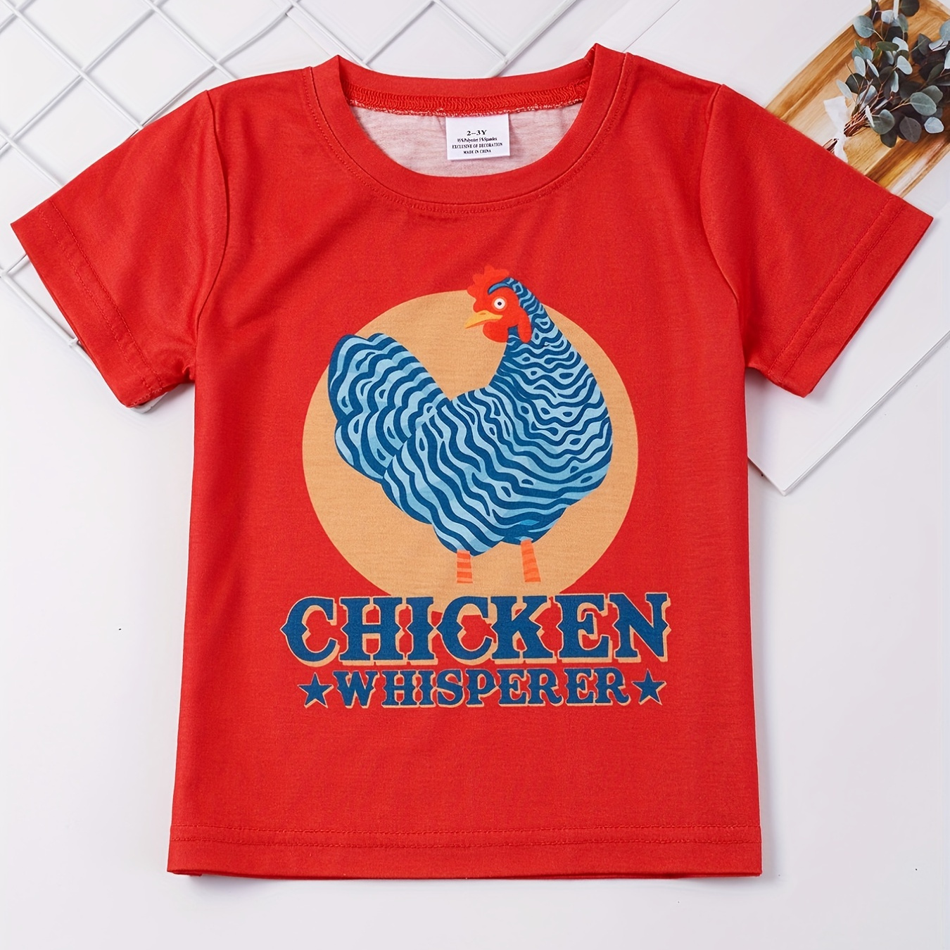

Boys Girls Teen Casual Rooster Graphic Print Round Neck T-shirt Clothes For Summer