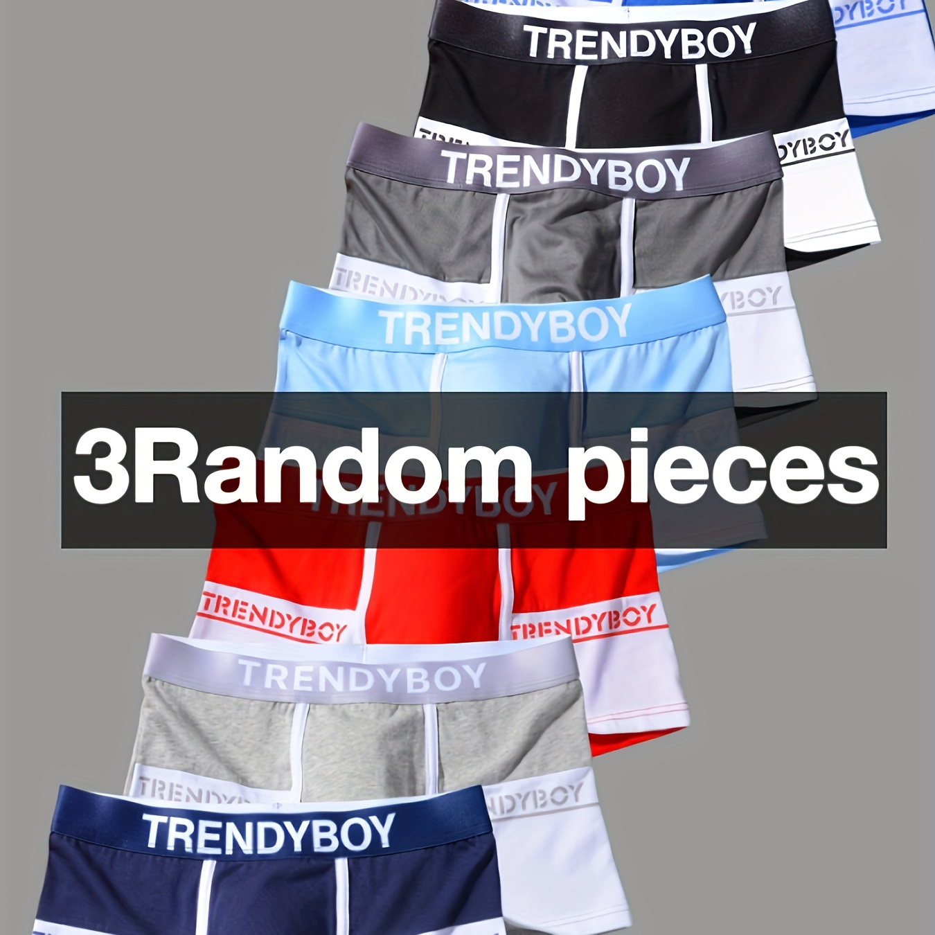 

3/4/5pcs Random Color Men's Boxer Briefs, Stylish Breathable Comfy Boxer Trunks, Elastic Shorts, Men's Casual Underwear Daily Wear
