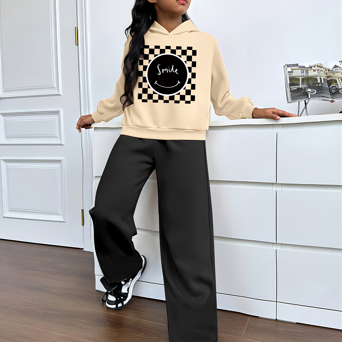 

' Hooded Sweatshirt Applique & Pants Set, Fall/ Two- Outfit, 3+, For