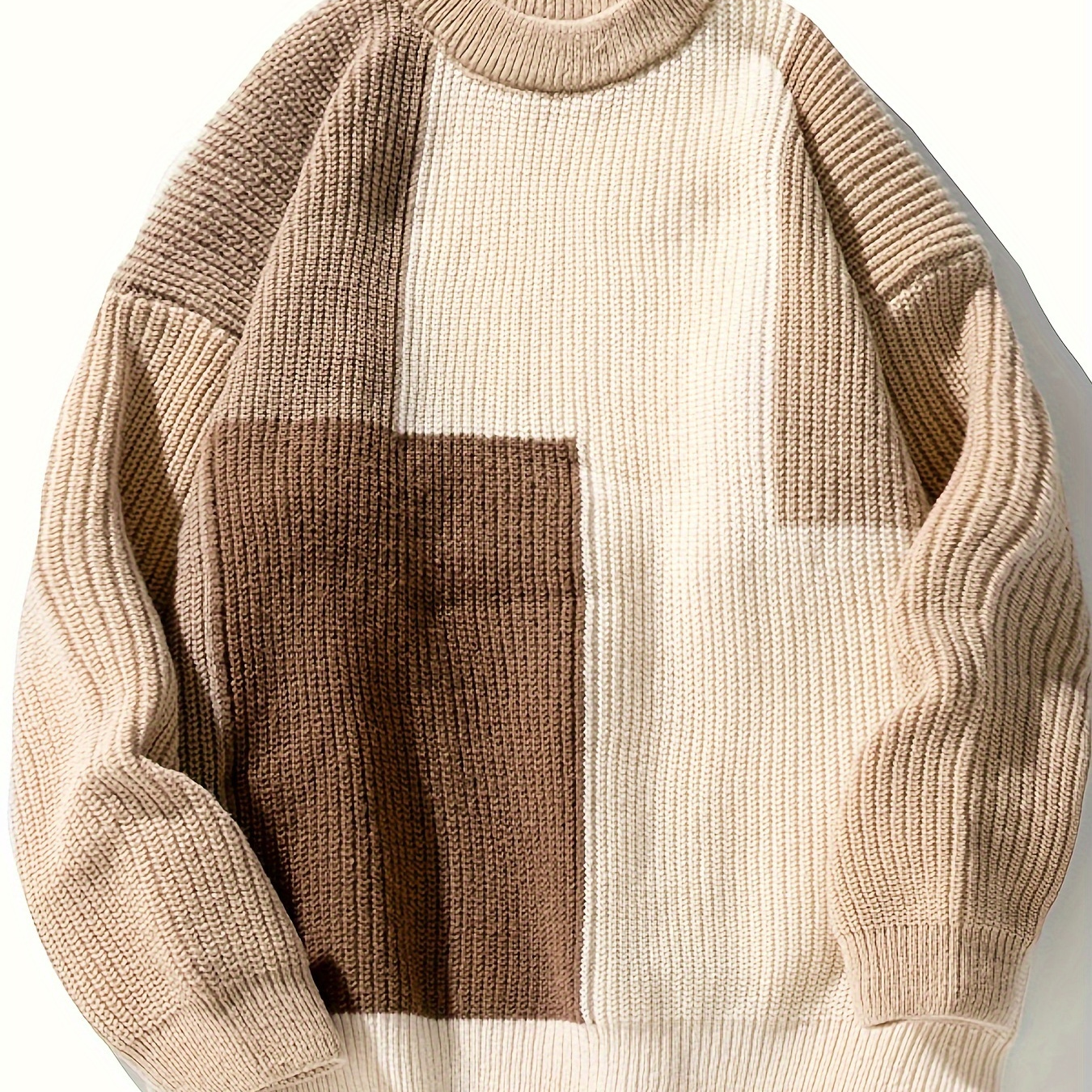 

Men's Casual Knit Plaid Pullover Sweater, Soft Comfy Sweater, Perfect For Fall/winter