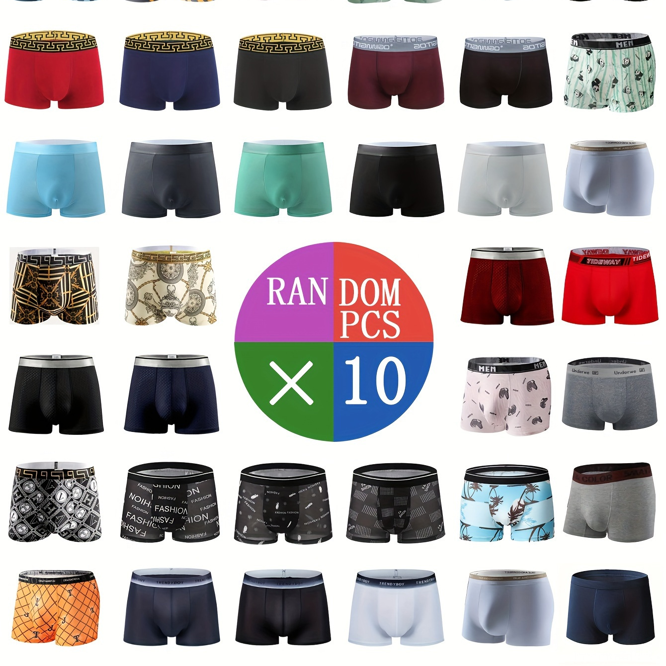 

10pcs Men' Briefs - , -dry & Underwear Fun ''