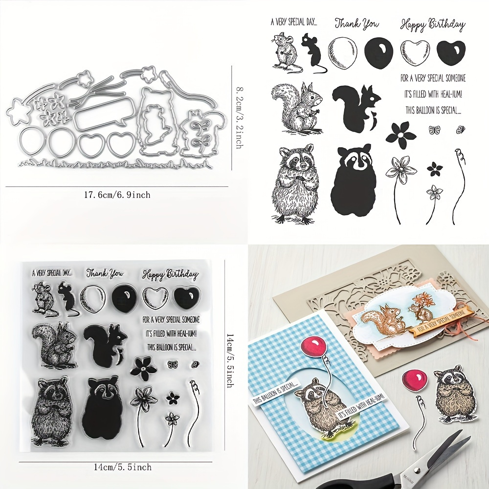 Gogogmee 12 pcs Rubber Stamp Clear Stamps Vintage Scrapbook Kids Toys Cats  Claw Tools envelopes Painting Toys Painting Seal Painting Stamps Kids