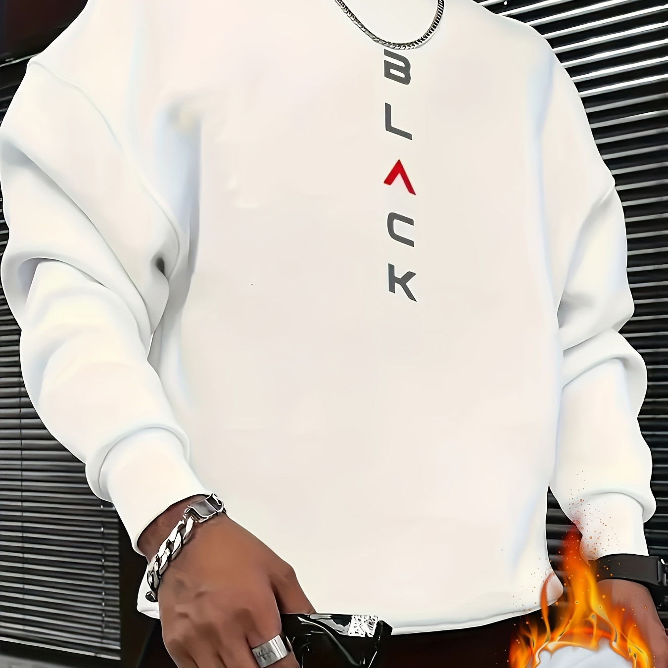 

Letter Printed Sportswear, Long Sleeved Round Neck Pullover, Autumn And Winter Casual Top, Men's Clothing