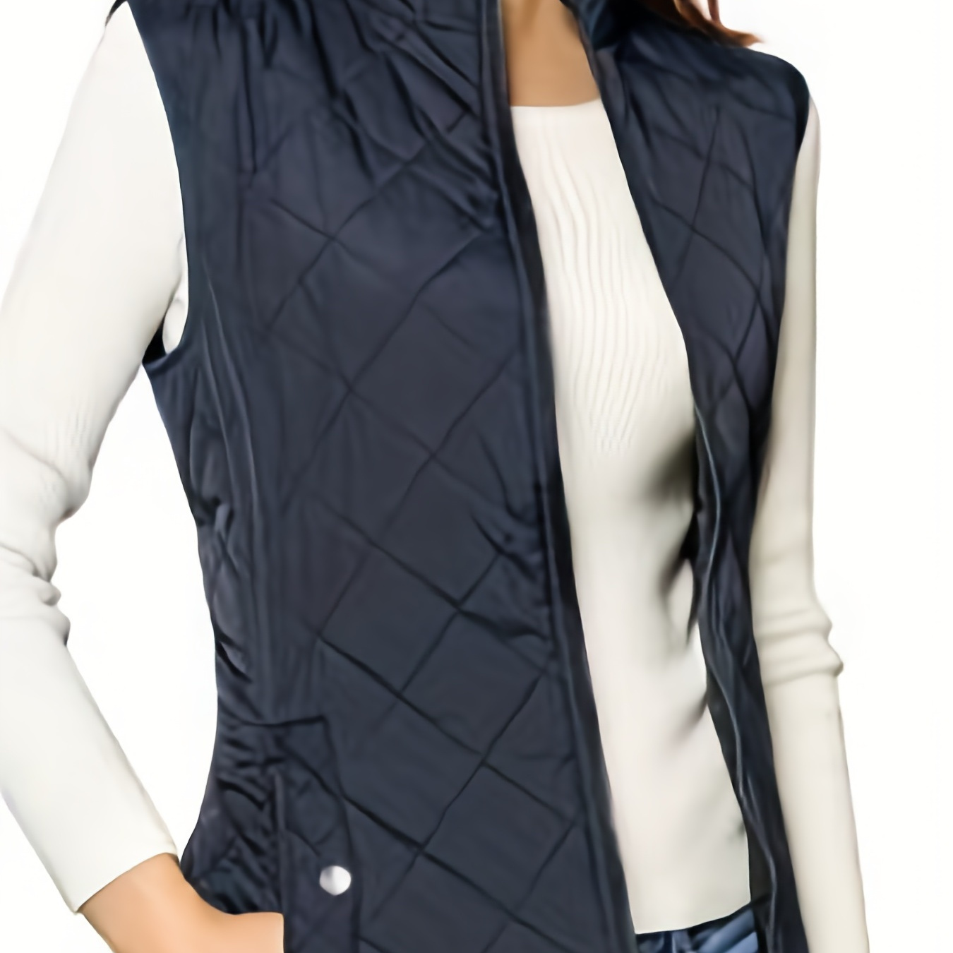 Solid Zip Up Vest, Casual Sleeveless Vest For Fall & Winter, Women's Clothing