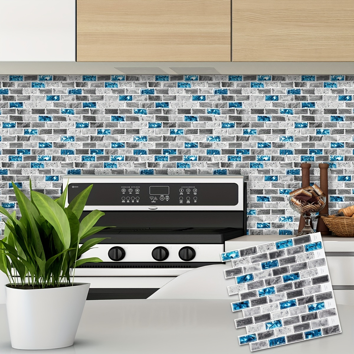 Stick On Kitchen Wall Tiles Temu