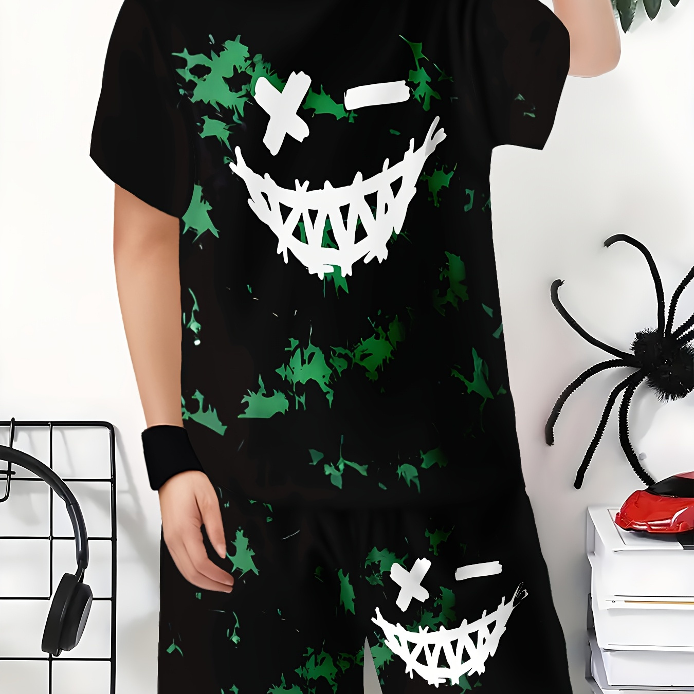 Boys' 3D Printed T-Shirt and Shorts Set