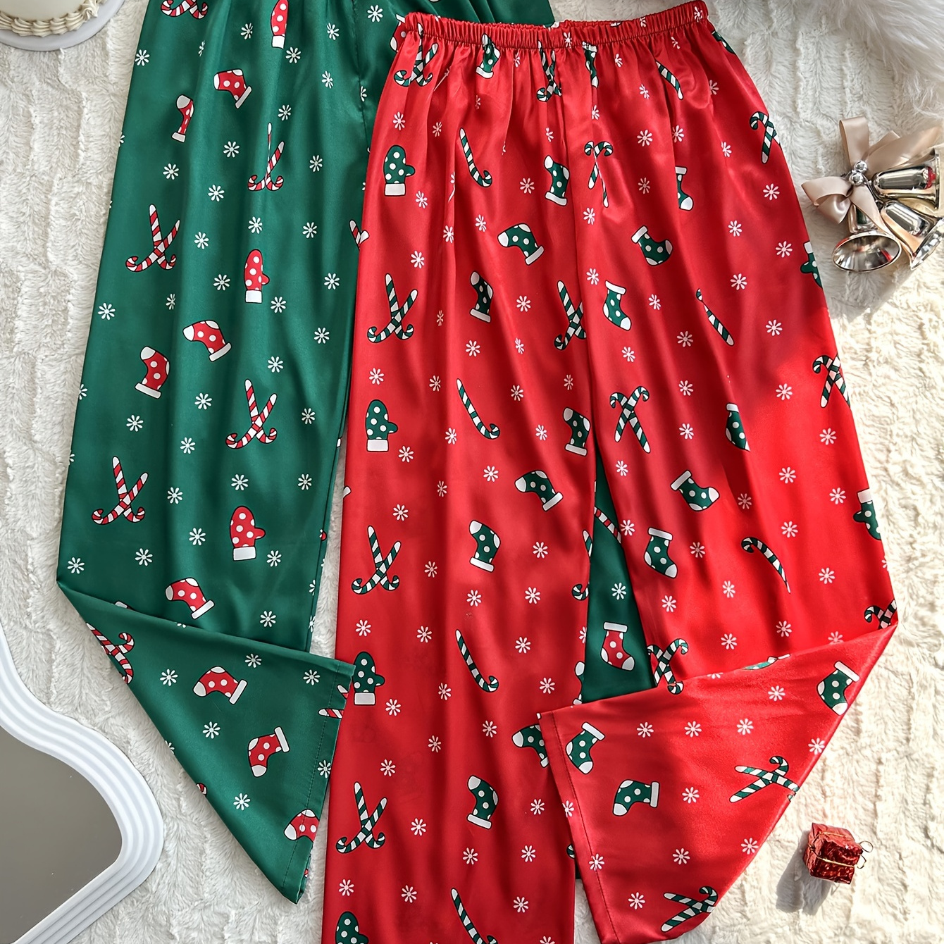 

& Christmas- Pants Set For Women - 2pcs,