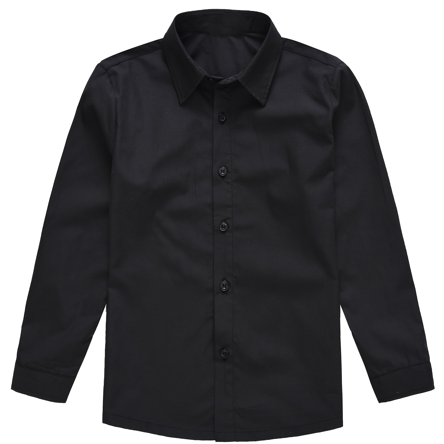 

Kids Boys Solid Formal Shirts Long Sleeve Button Down Dress Tops For Piano Performance