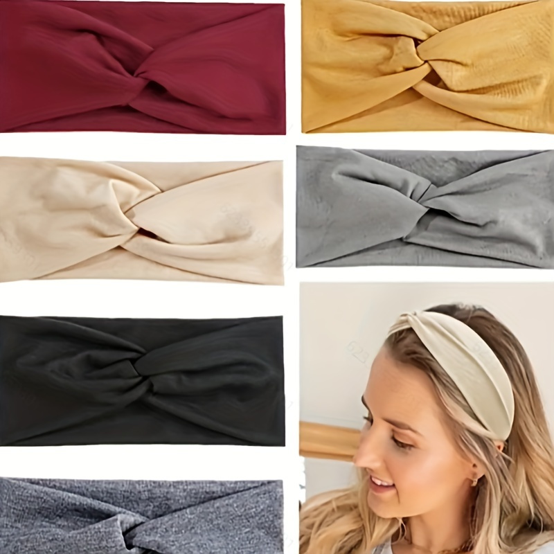 Solid Color Sweat Absorption Wide Yoga Sports Headband - Temu Canada