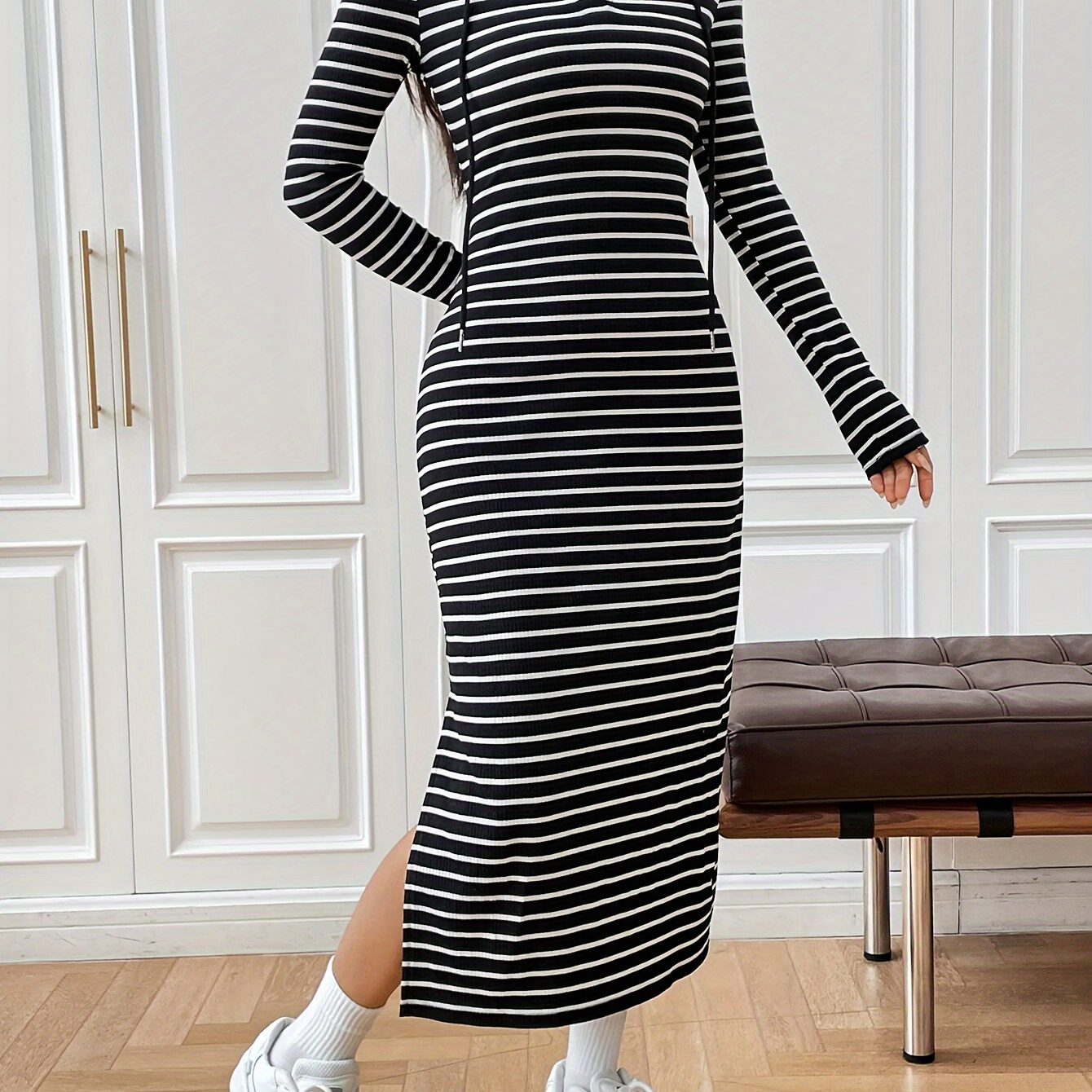 

Striped V- For - Long , Bodycon Fit, Washable - For Fall/