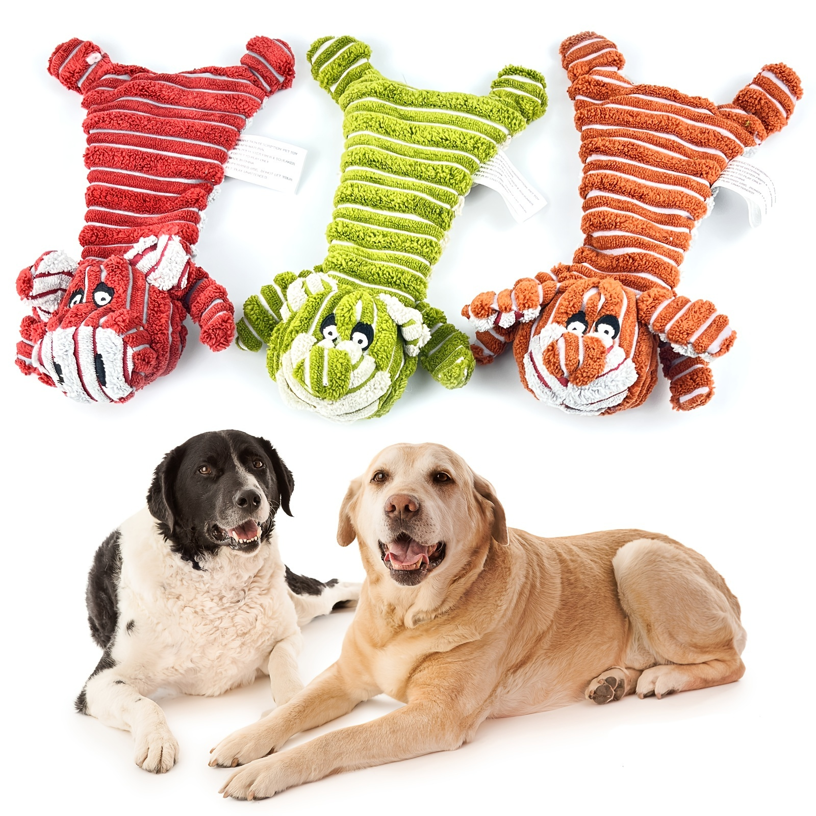 Stuffed Dog Toys for Large Dogs - Big Dog Squeaky Toys, Plush Dog Toys for  Boredom and Stimulating, Cute Stuffing Lizards with Soft Squeaker, Fun