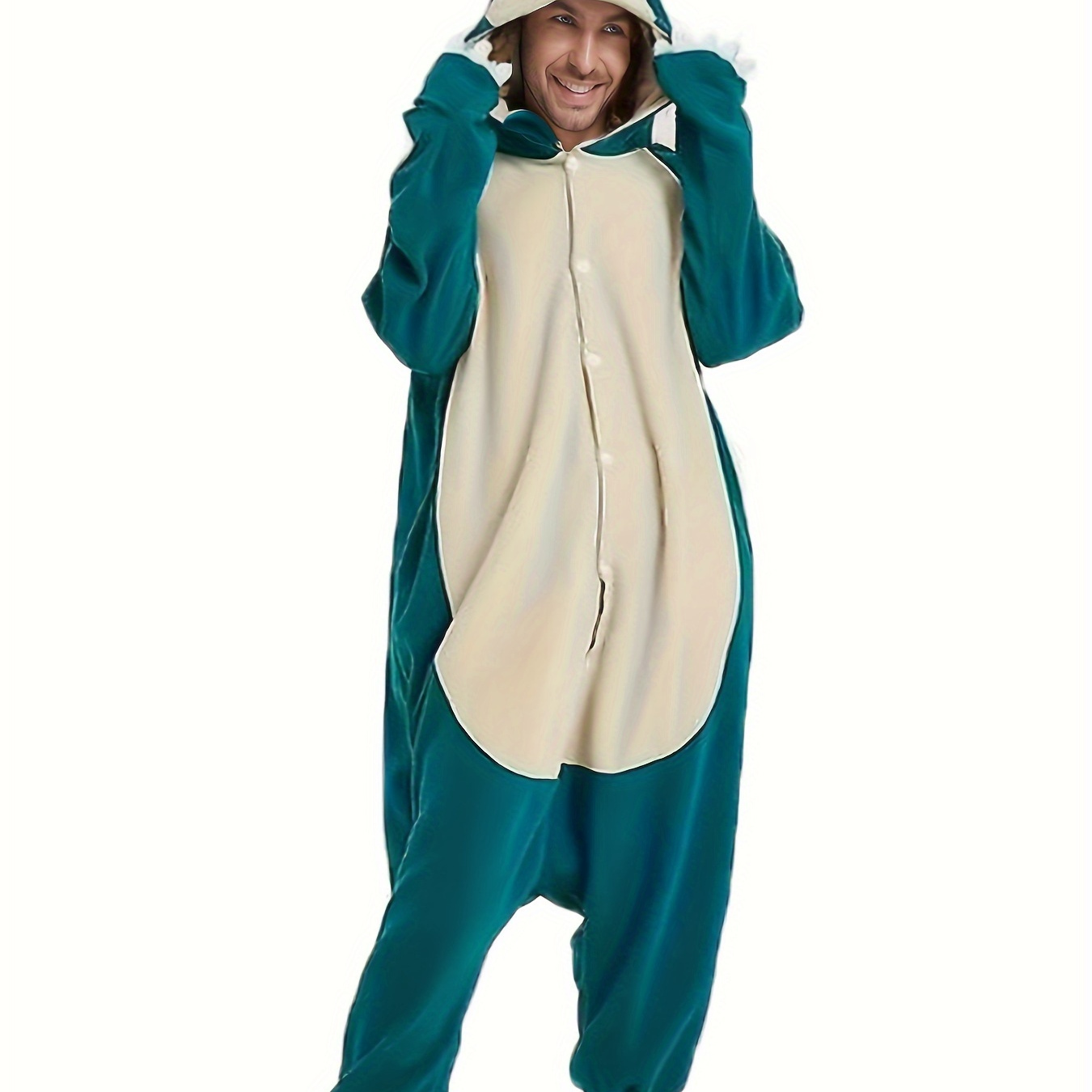 

Cozy Men's Fleece Animal Onesie Pajamas - Hooded, Long Sleeve Sleepwear For Fall/winter | Halloween & Christmas Parties