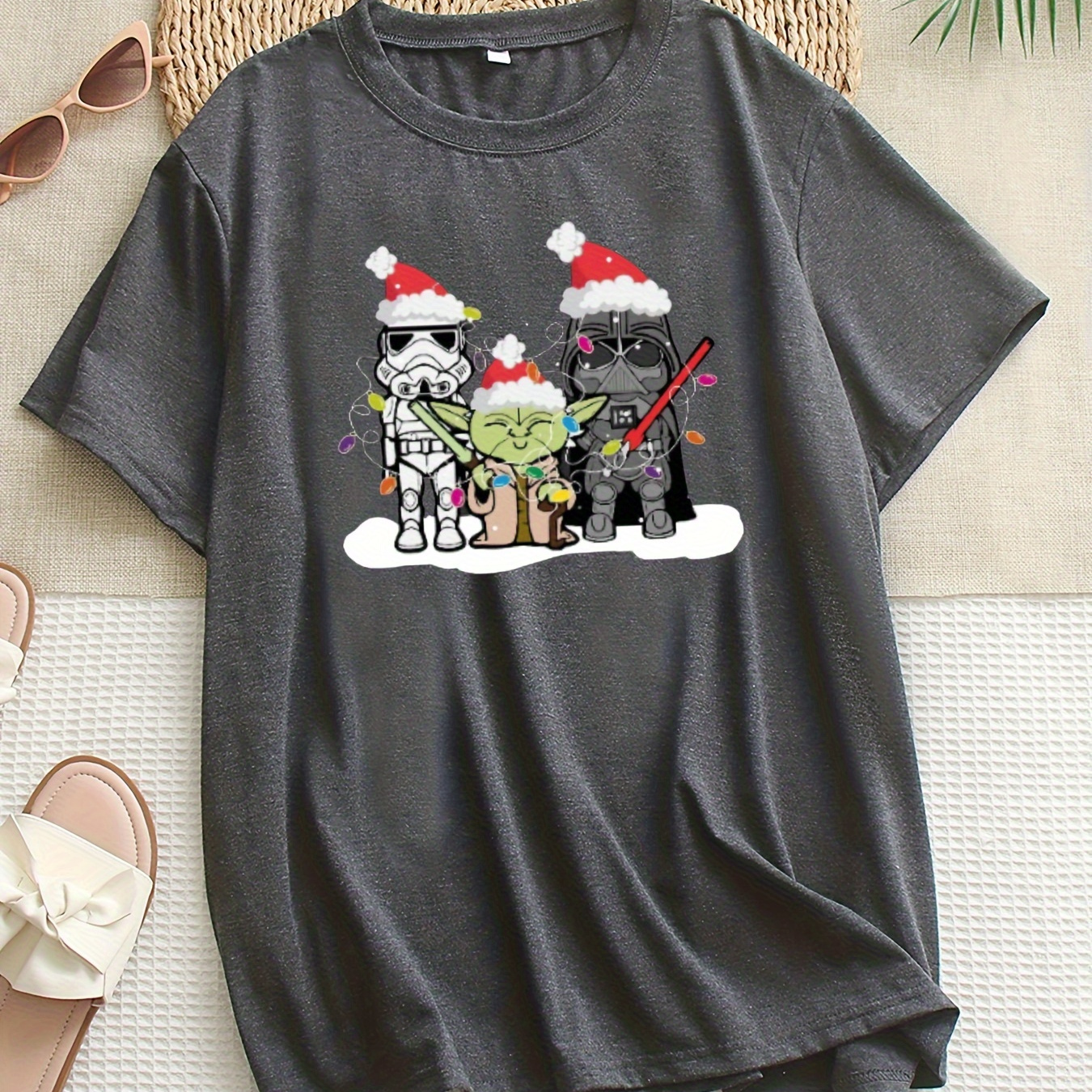 

1pc Christmas Plus Size T- For , Tee, , , Graphic Top - In 1-8xl