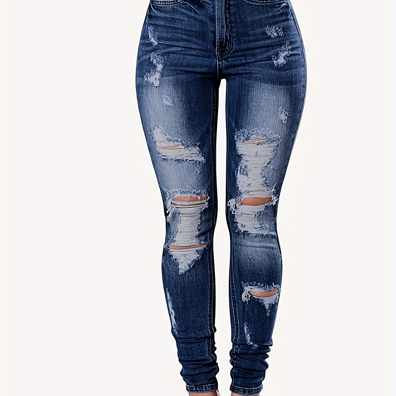 

Women's High Waisted Jeans For Women Distressed Stretchy Jeans For Women Ripped Butt Lift Jeans Denim Pants