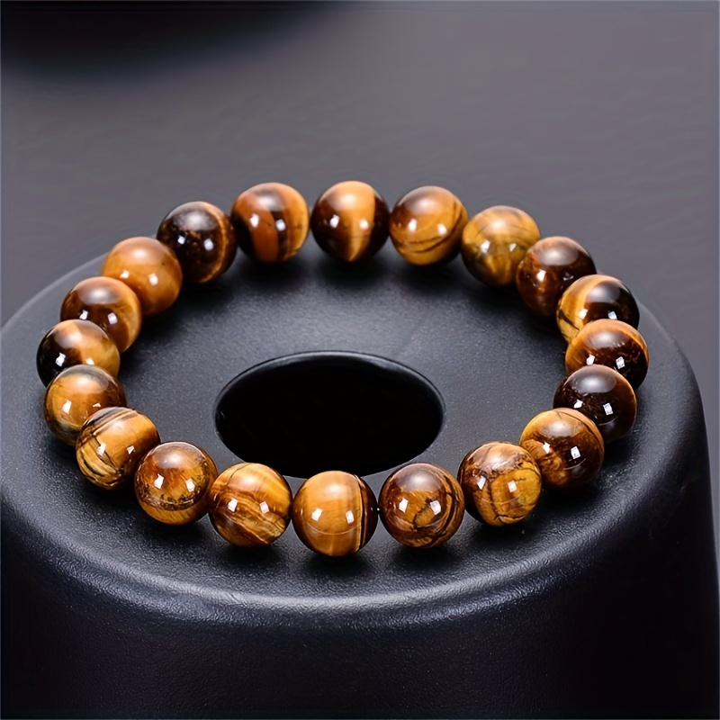 

1pc Hot Selling Fashion Men's Beaded Bracelet Personality Natural Tiger Handmade String Men's Jewelry Hand Decoration Bracelet