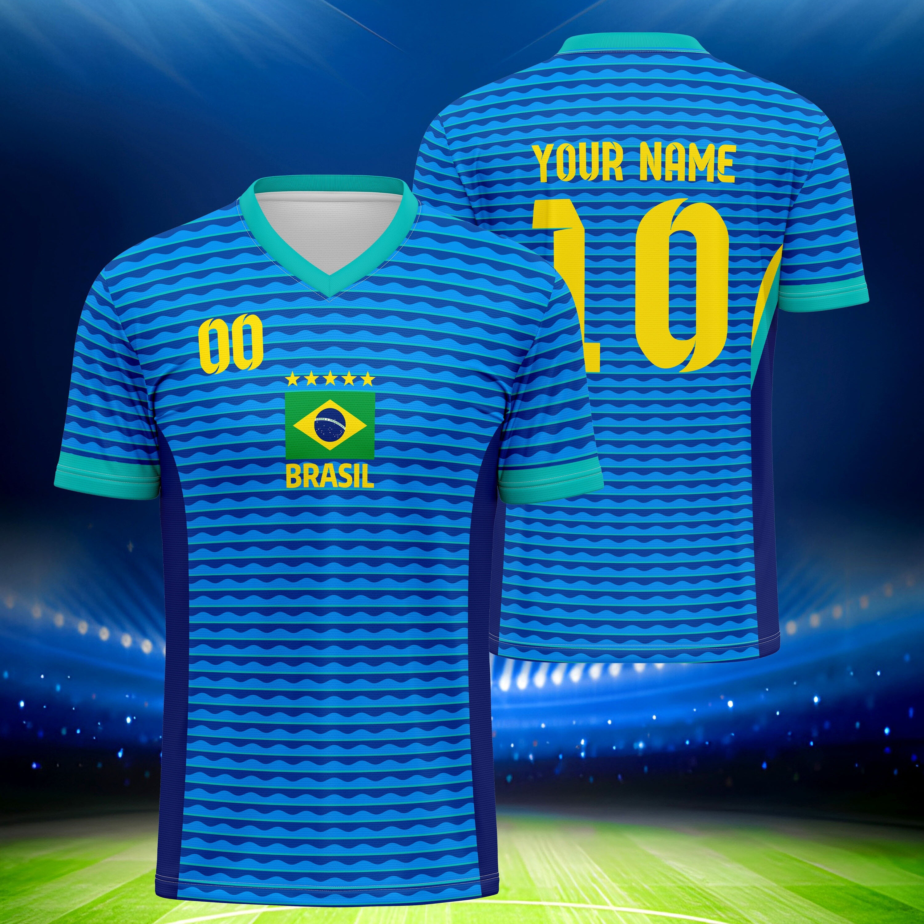 

Men's Customized Name & Number Athletic Soccer Jersey, Comfortable Sports Top, Casual Training & Everyday Wear