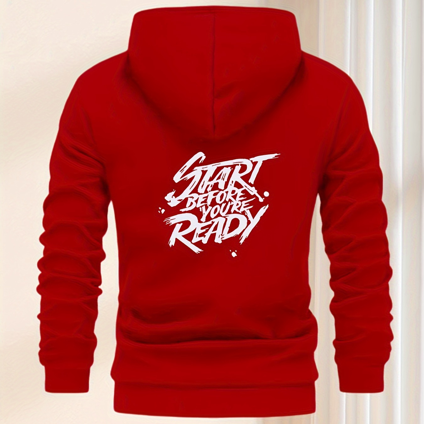 

Wear, Men's Casual Zip-up Hoodie With Geometric Print - Polyester, Machine Washable, Regular Fit