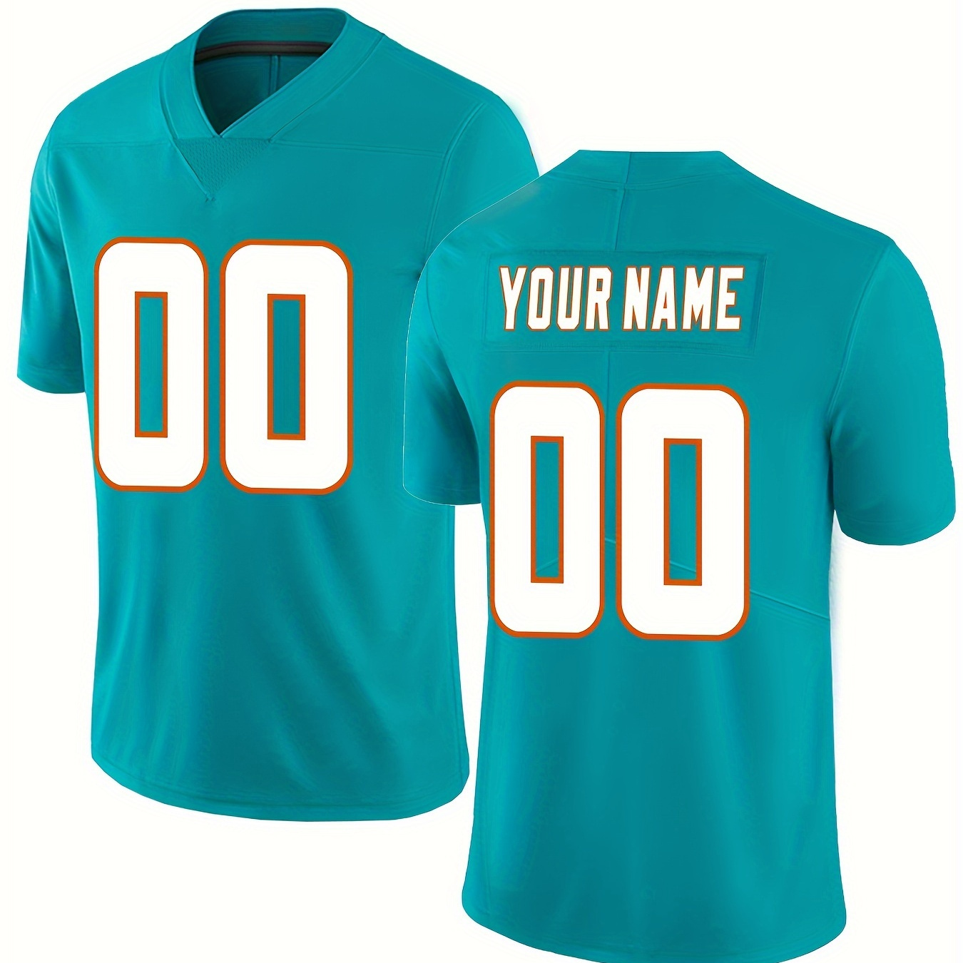 

Men's Personalized V-neck Football Jersey, Embroider Customized Name & Number, Comfy Football Top For Summer Sport