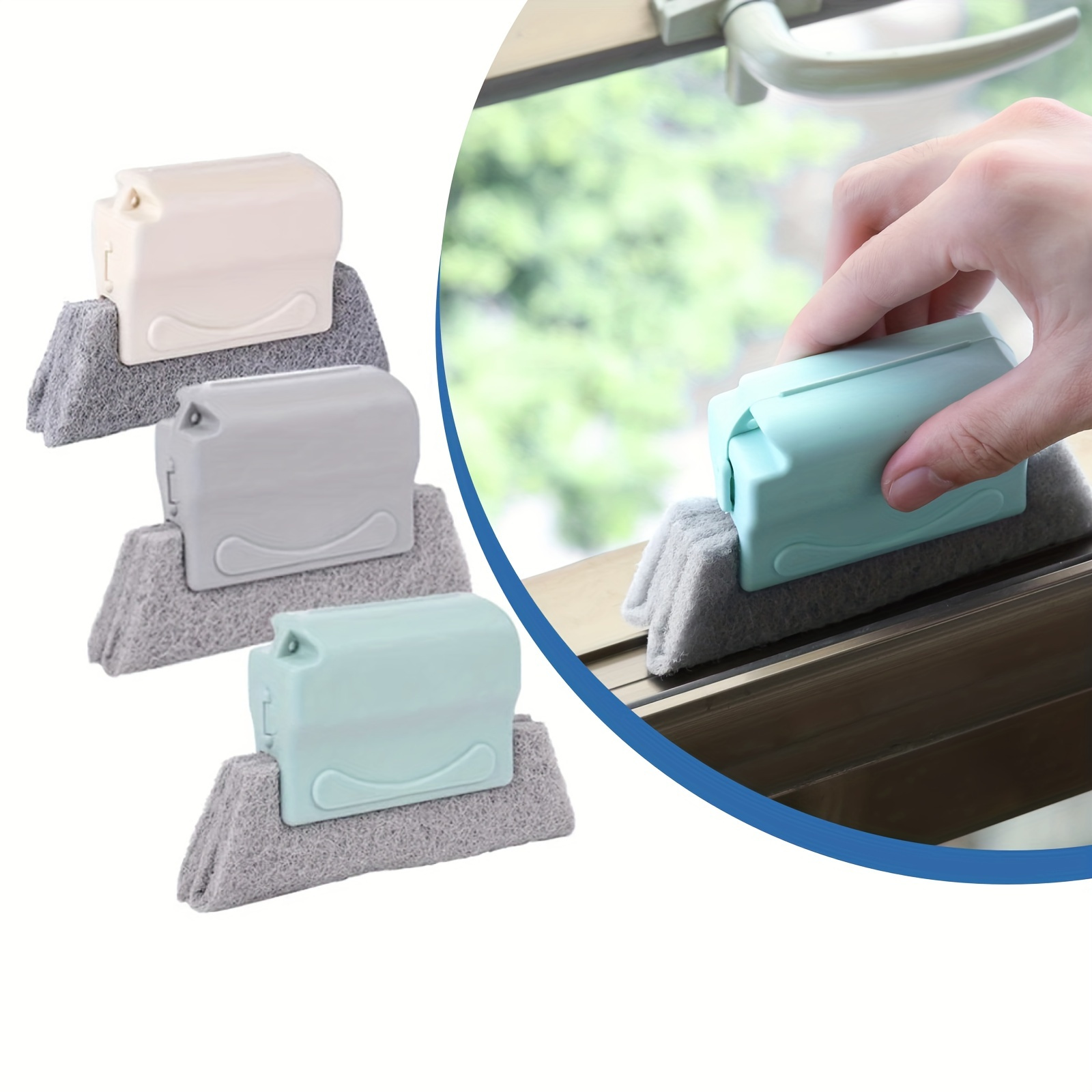 1pc Gray Window Gap Cleaning Brush, 2-in-1 Detachable Crevice Slot Brush  With Scouring Pad, Multi-functional Cleaning Tool For Door/window Gap, Fly  Screen And Blind Corner